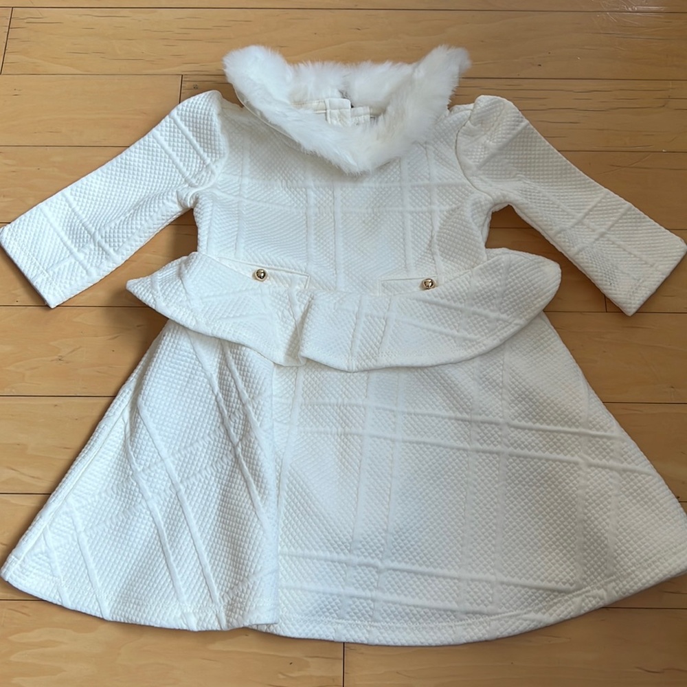 Jack and Janie dress faux fur trim collar